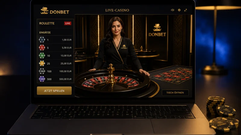 Live-Roulette mit echtem Dealer im Donbet Live Casino